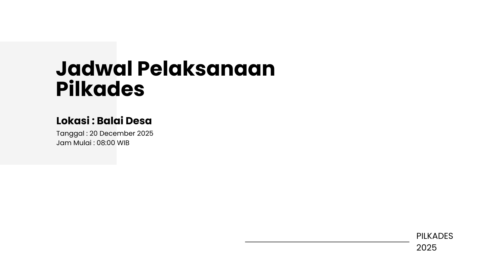 Jadwal Pelaksanaan Pilkades 2025